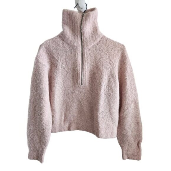 WIlfred Free Peach Gwyneth Halfzip Alpaca-Wool Blend Top Size XS - Picture 2 of 9